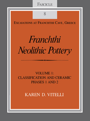 cover image of Franchthi Neolithic Pottery, Volume 1